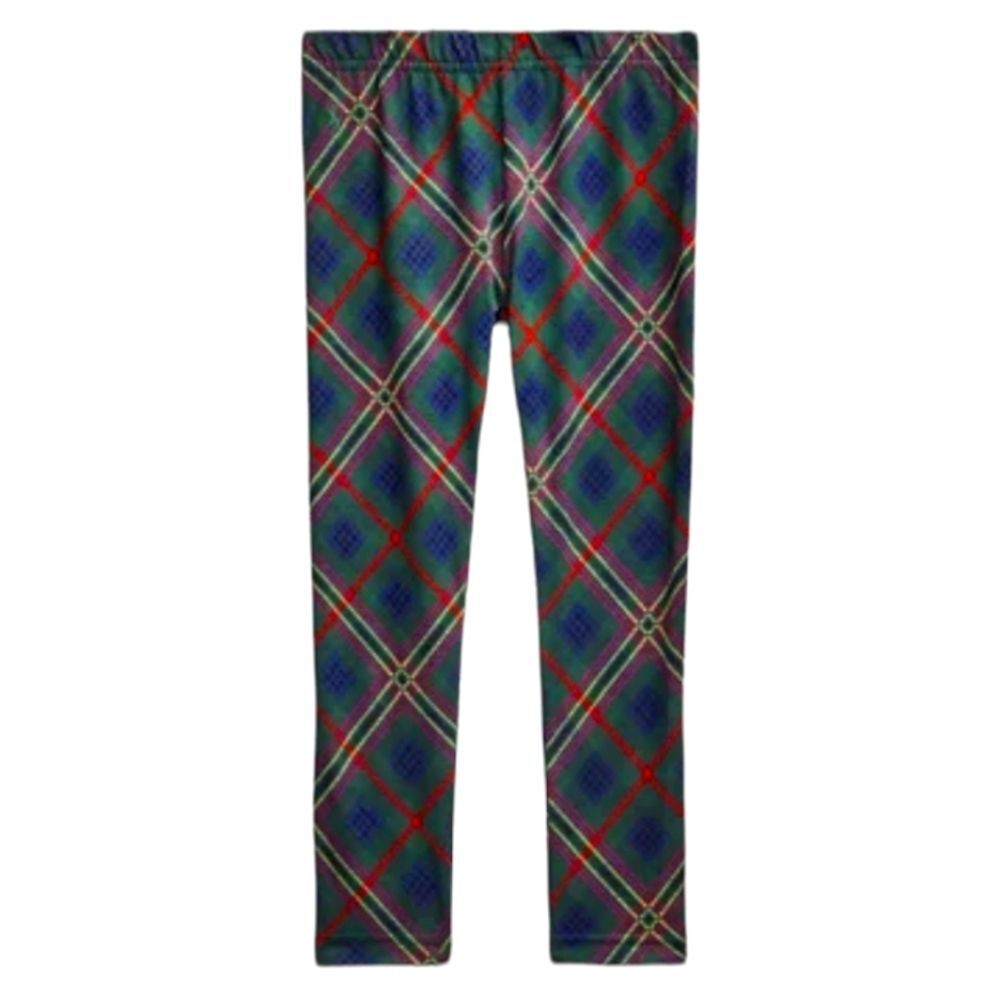 POLO Ralph Lauren Girls Patchwork Plaid Stretch Jersey Leggings‎ Size 6X